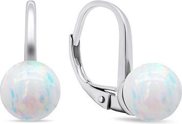 Brilio Silver - Charming silver earrings with synthetic opals EA681W