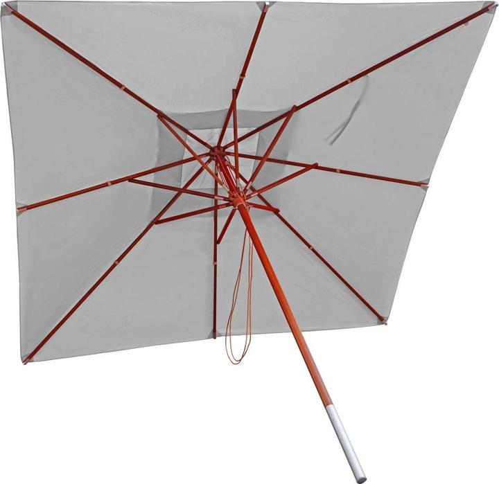 Immagine prodotto Swisshandel24 Ombrellone in legno per gastronomia, ombrellone da giardino, poliestere/legno 14kg, quadrato 3x3m a (3 m)