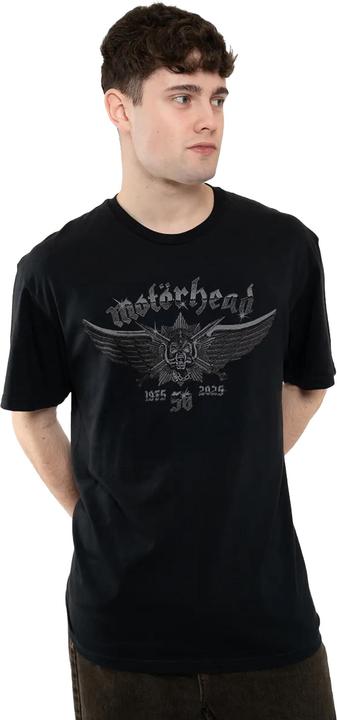 Actual product image Motorhead Unisex Adult 50 Years Wings Badge T-Shirt (XXL)