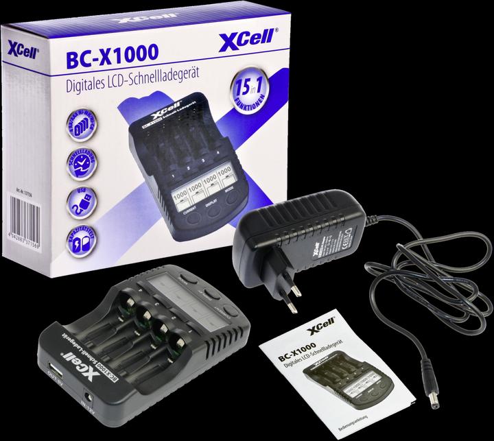 Actual product image XCell Quick Charger BC-X1000 Digital LCD (2 pcs., AA, AAA, Chargers without battery)