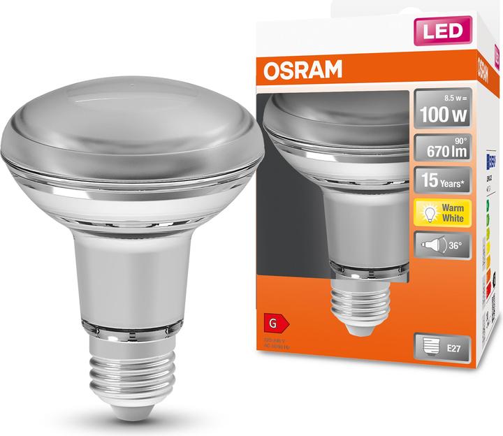 Actual product image Osram Star R80 (E27, 100 W, 670 lm, 1 x, G)