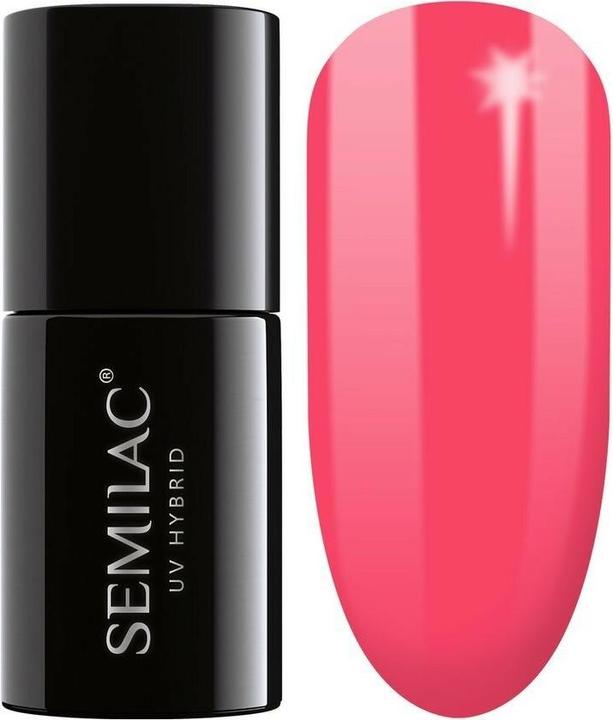 Actual product image Semilac 043 Electric Pink 7ml (Neon pink, UV gel varnish)