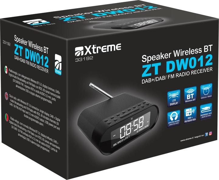 Image du produit Xtreme BT Wireless Portable Radio DABFM USB Charge 33192 Black (FM, DAB)