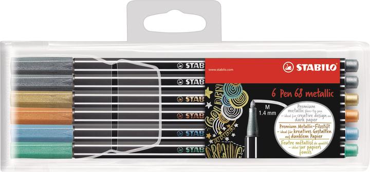 Produktbild STABILO Pen 68 Premium Metallic-Filzstift (Mehrfarbig, 6 x)