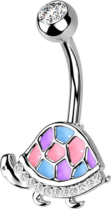 Image du produit Star Piercing Banane argent Tortue rose (Acier chirurgical 316L, Laiton)