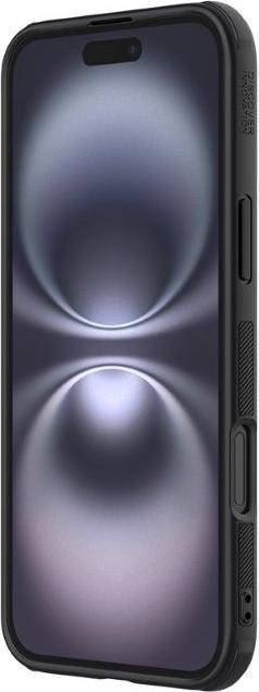 Actual product image Nillkin Super Frosted Shield Pro case for iPhone 16 6,1" black (Apple iPhone 16)