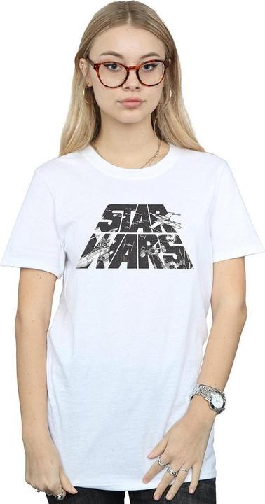Immagine prodotto Star Wars Logo Space Sketch Maglietta Ampia Donna (XXL)