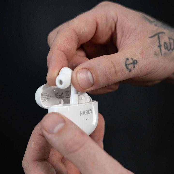 Actual product image 3MK Hardy LifePods Pro słcuhawki bezprzewodowe Bluetooth 5.3 ANC białe/white (ANC, 6.50 h, Wireless)