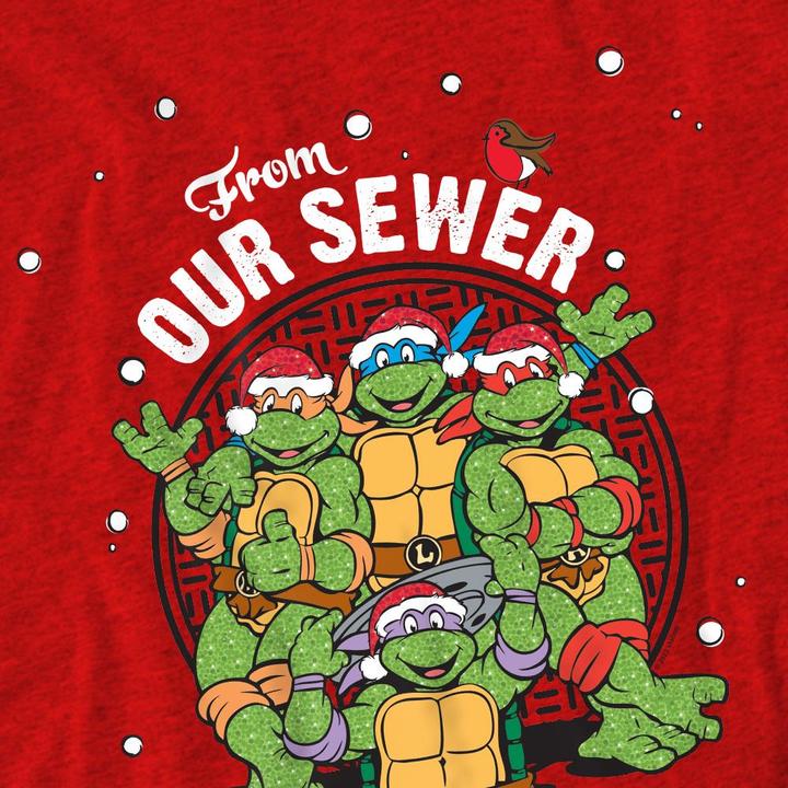 Image du produit Teenage Mutant NT - T-shirt MERRY CHRISTMAS FROM OUR SEWER - Adulte (M)
