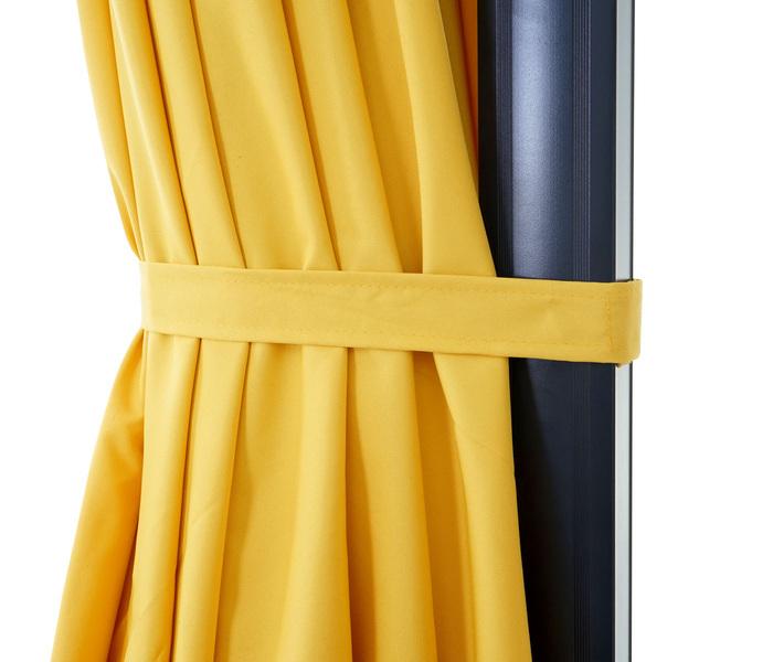 Produktbild Swisshandel24 Gastronomie-Ampelschirm, Sonnenschirm 3x3m (ø4,24m) Polyester Alu/Stahl 23kg - gelb ohne Ständer, dr (3 m)