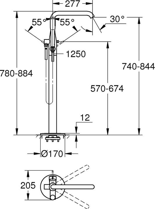 Image du produit Grohe Set de robinetterie pour baignoire GROHE1108 Essence New 23491GL1