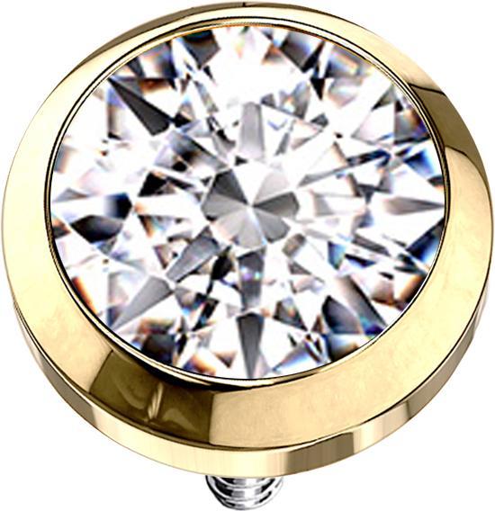 Image du produit Star Piercing Dermal Anchor doré avec cristal argenté (sans laiton, Titane G23)