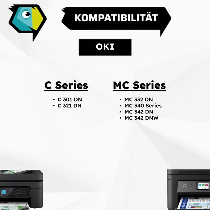 Image du produit Inkadoo Toner multipack compatible avec OKI C301 / C321 contient 4x cartouche toner noir cyan magent... (M, CF, C, Y)