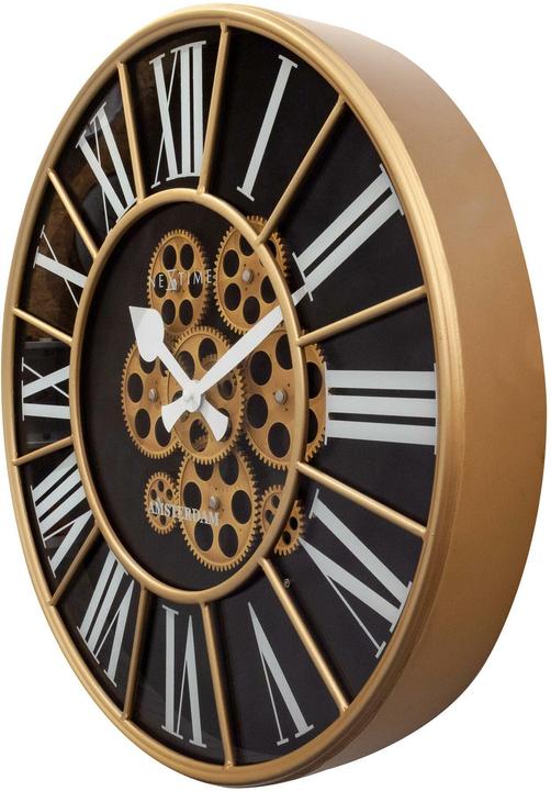 Immagine prodotto Nextime Orologio da parete William bianco/marrone, 50 cm (50 cm)