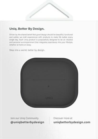 Actual product image Uniq case Lino AirPods 4 Silicone ash grey