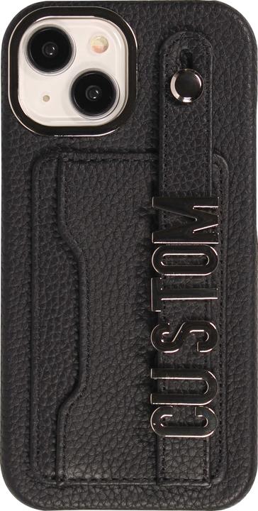 Image du produit PhoneLook Coque Personnalisée cuir sur mesure avec lettrage argent + lanière et compartiment carte (Apple iPhone 15)