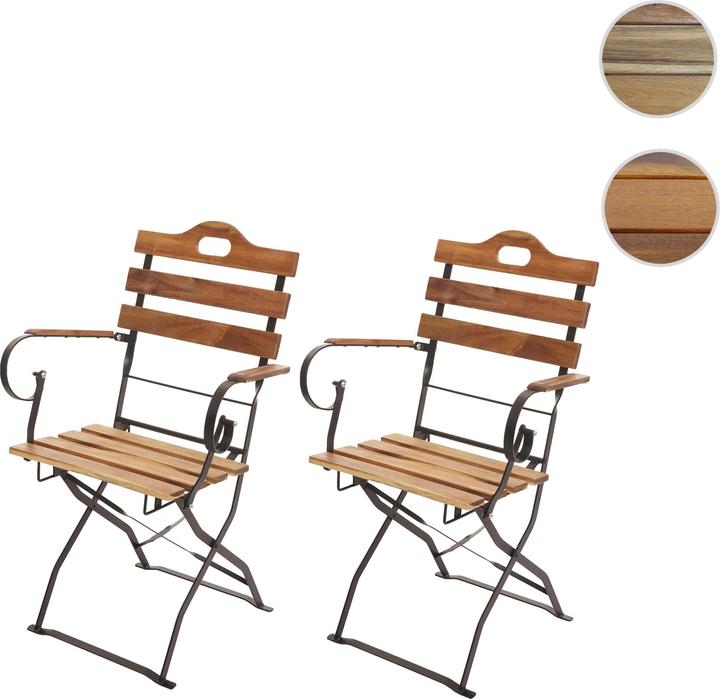 Produktbild Swisshandel24 2x Biergartenstuhl, Klappstuhl Gartenstuhl, Gastronomie-Qualität Akazie FSC-zertifiziert - naturfarb