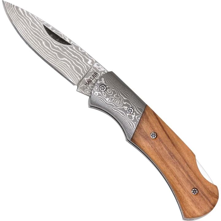 Immagine prodotto Haller Coltello tascabile Damasco in legno d'ulivo 42974 (5 cm)