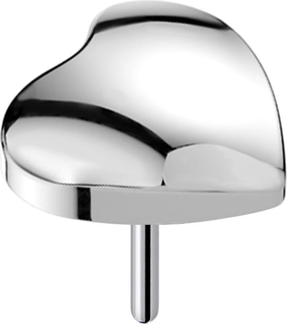 Star Piercing Threadless 3D Herz silber (Titan G23, ohne Messing)