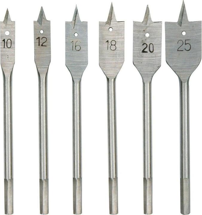 Productafbeelding Toya Houtboren set 6 stuks plat (10 - 25 mm, Ø1-10mm)