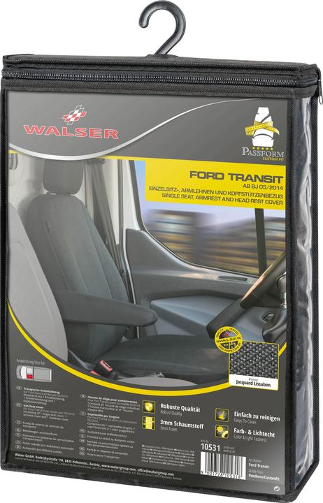 Walser Sitzbezüge für Ford Transit für Einzelsitz vorne aus Polyester BJ 05/2014 heute