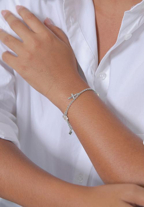 Produktbild Elli Bettelarmband mit Symbolen und Kristallen (18 cm, Sterling Silber)