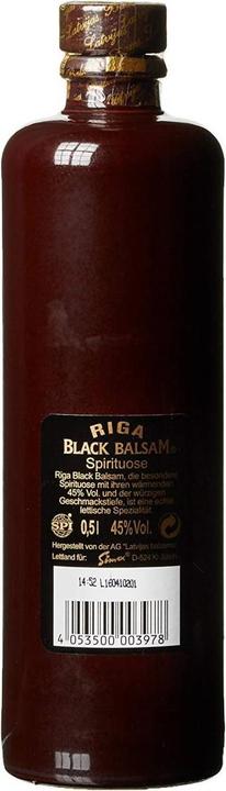 Actual product image Riga Black Balsam Black Balsam Herbal Liqueur (1 x 50 cl)