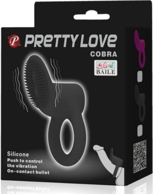 Actual product image Pretty Love Vibrating Ring Cobra - Black