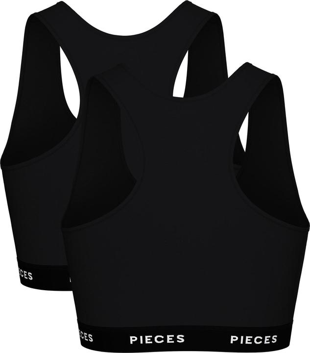 Immagine prodotto Pieces Pclogo Lady Top 2 Pack Noos Bc (S, Confezione da 2)