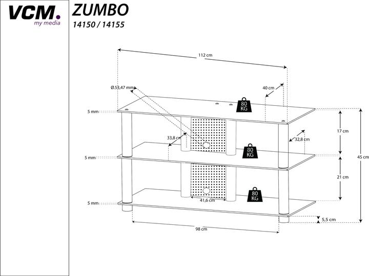 Productafbeelding VCM Zumbo 110 helder glas (112 x 40 x 45 cm)