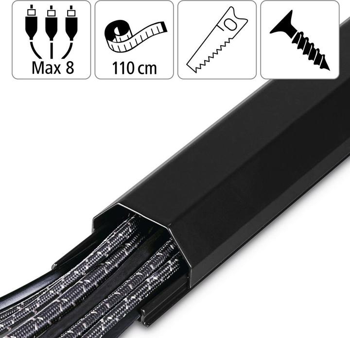 Produktbild Hama Alu-Kabelkanal, eckig, 110 x 5 x 2,6 cm, Schwarz (Kabelkanal, 110 cm)