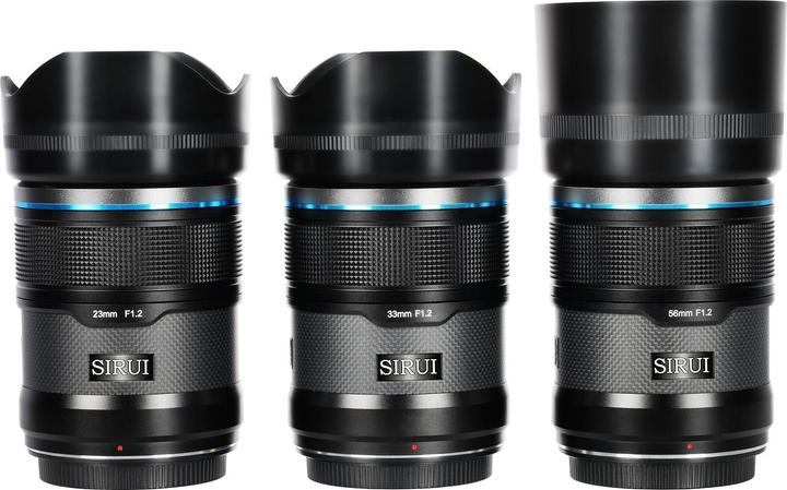 Actual product image Sirui Sniper Set 23mm, 33mm & 56mm F1.2 APSC Auto-Focus Lens Kit (E Mount, Black, Carbon Fibre) (Sony E, APS-C / DX)