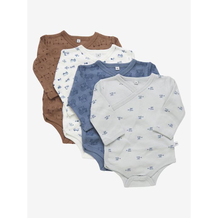 Produktbild Pippi Wickel-Langarm-Body 4er-Set Blue Mirage Gr. 68 (68)