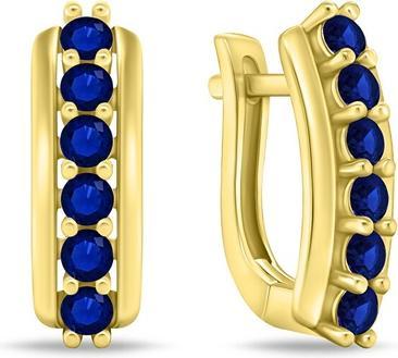 Immagine prodotto Brilio Argento - Incredibili orecchini placcati oro con zirconi blu scuro EA543YB