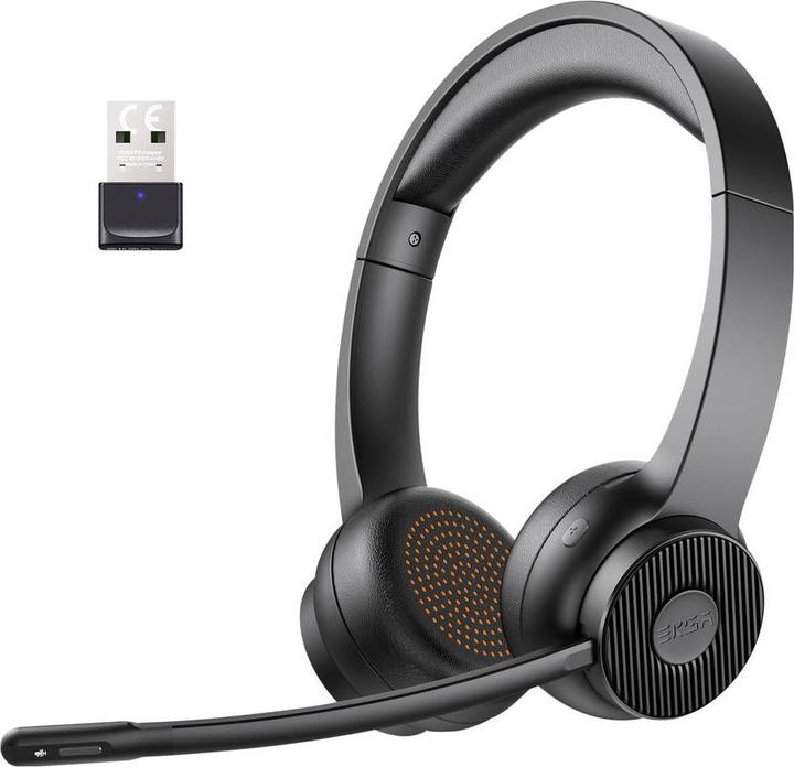 Actual product image Eksa H16 Computer On Ear Headset Bluetooth® Schwarz Noise Cancelling, Mikrofon (Wireless, USB-A)
