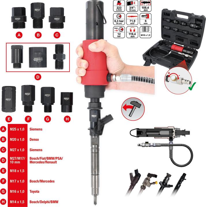 Produktbild KS Tools Druckluft Injektoren-Auszieher-Satz, 9-tlg