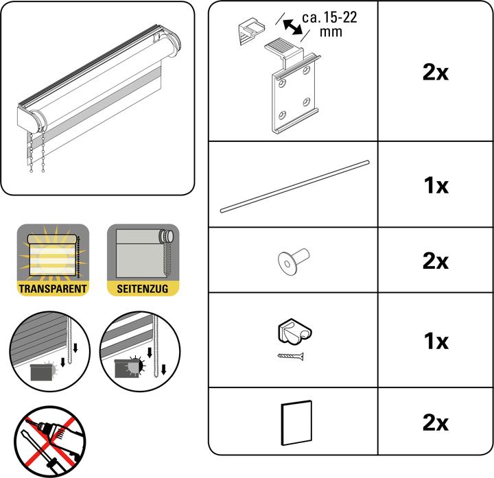 Immagine prodotto My home Tenda a rullo doppia EASYFIX (70 x 150 cm)