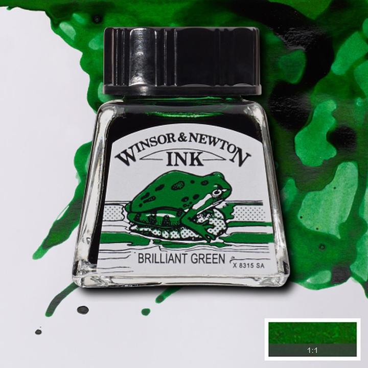 Produktbild Winsor & Newton Drawing Ink 14ml Brilliant Green 046 (Brilliant Green, 14 ml)
