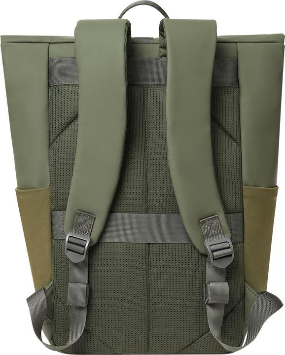 Produktbild Rivacase Rolltop Eco Waterproof RPET PU Leather Backpack for Men and Women, Olive Green (17 l)