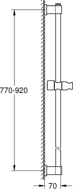 Produktbild Grohe Vitalio Universal Brausestange, kleben oder bohren, 900 mm, mattschwarz