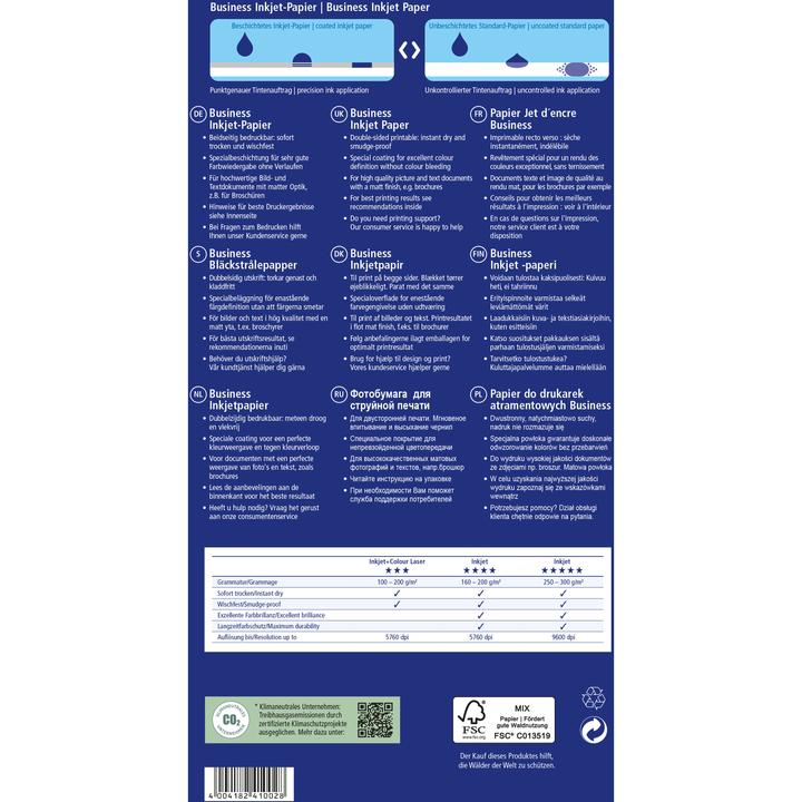 Valeurs nutritives et ingrédients Avery Papier jet d'encre (120 g/m², 150 x, A4)