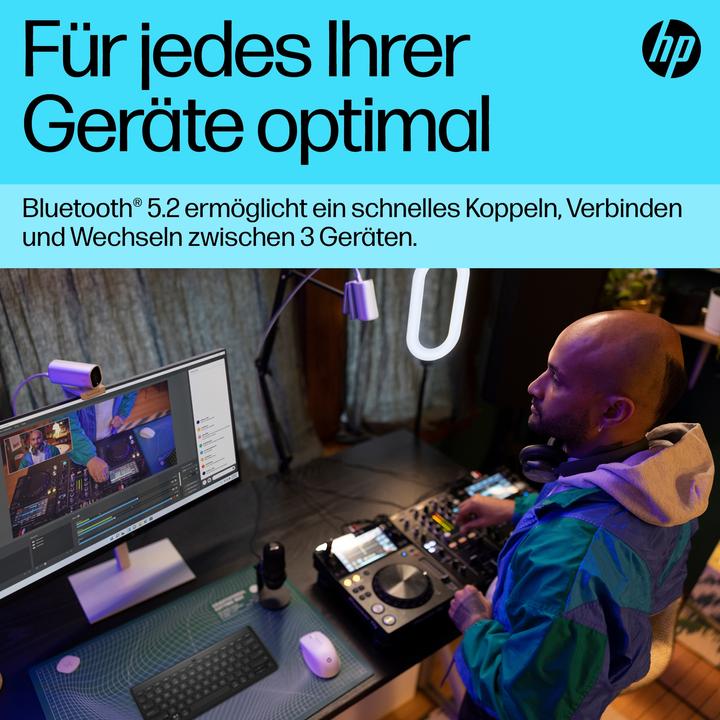 Produktbild HP 350 BLK Compact Multi-Device Keyboard GR (P) (DE, Kabellos)