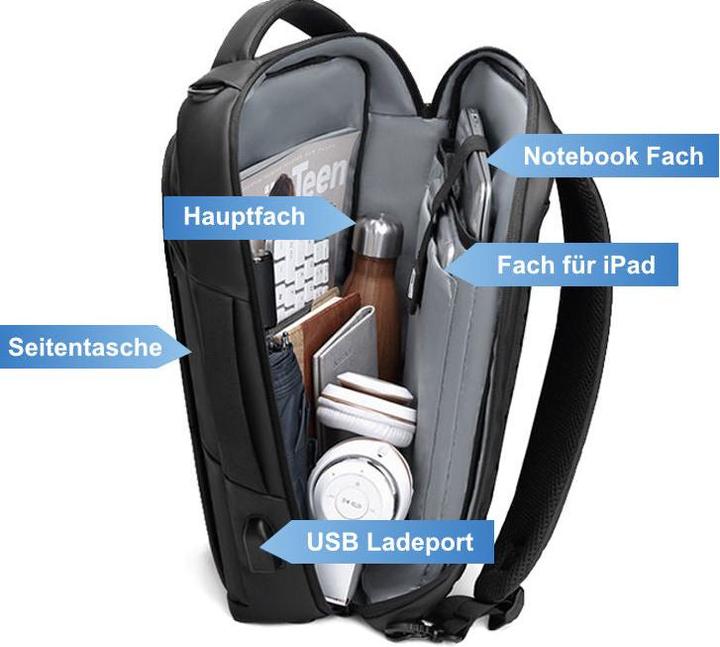 Image du produit Hermex Sac à dos de jour Sac à dos d'affaires Sac à dos d'extérieur Sac à dos de voyage (15 l)