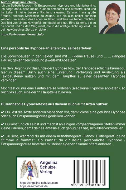 Produktbild Hypnosetexte zum Vorlesen und selber Zusammenstellen (Deutsch, Angelina Schulze, 2021)