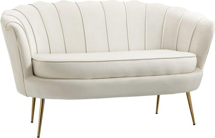 Produktbild Swisshandel24 2-Sitzer Sofa Couch, Polstersofa Samt, bis 150 kg, Creme