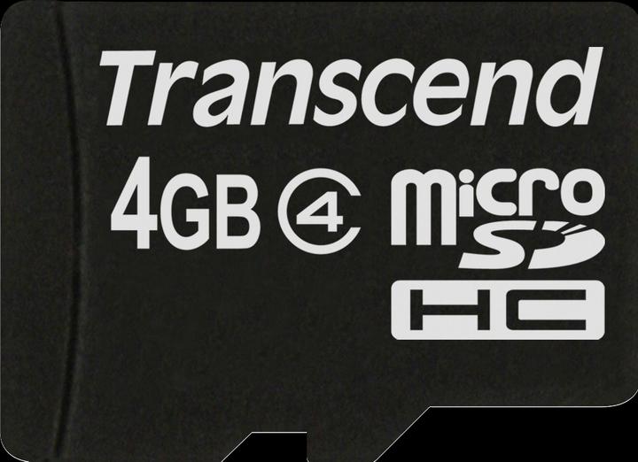 Produktbild Transcend microSDHC 4GB Klasse 4 + SD Adapter (4 GB, microSDHC, UHS-I)