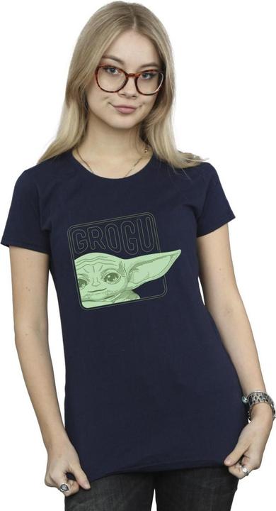 Actual product image Star Wars Womens/Ladies The Mandalorian Grogu Box Cotton T-Shirt (L)