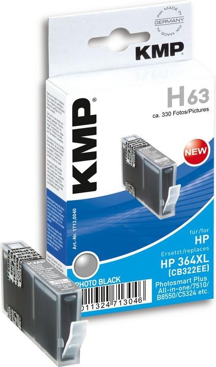 Produktbild KMP H63 Tintenpatrone photo sw komp. m. HP CB 322 EE No. 364 XL (PBK)
