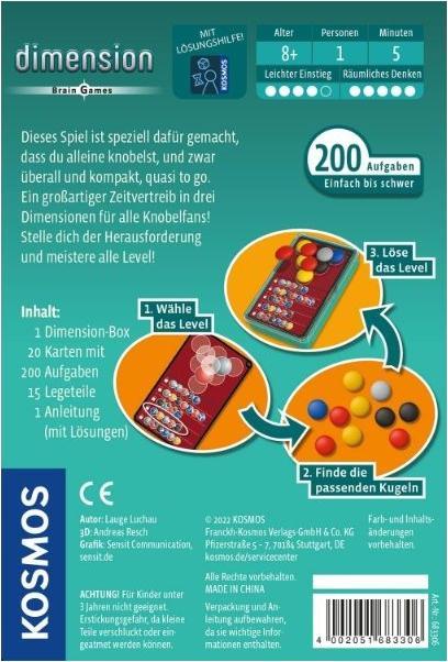 Actual product image Kosmos Dimension Brain Games (German)