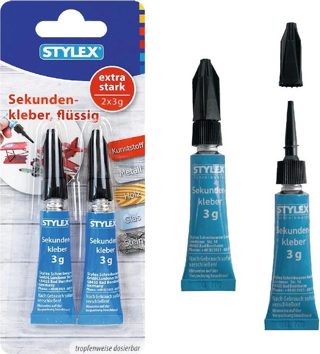 Produktbild Stylex Sekundenkleber, 2St. (3 g, 3 ml)